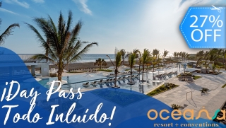 [Imagen:¡Daypass en Oceana Resort! Desayuno, Almuerzo, Snacks, Bebidas Ilimitadas y Más.]