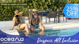 [Image: ¡Oceana Resort! Daypass All Inclusive Desayuno, Almuerzo, Snacks y Bebidas Ilimitadas ¡Solo 75 Cupones Disponibles!m]