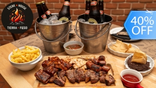 [Image: ¡Parrillada y Cubetazo! Puyazo o Lomito, Costilla BBQ, Chorizo Argentino, Pollo, 6 Cervezas y Másm]