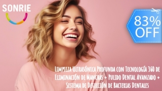[Image: ¡Clínicas Sonríe! Limpieza Dental Ultrasónica Profunda, Eliminación de Manchas, Pulido y Más.m]