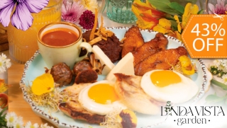 [Image: Delicia Matutina Para 2 en Linda Vista Garden: 2 Desayunos + 2 Cafés + 2 Jugos de Naranjam]