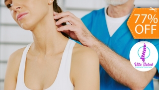 [Image: Masaje Terapéutico y Quiropráctico + Estiramiento en Cuello + Aplicación de Compresa Calientem]