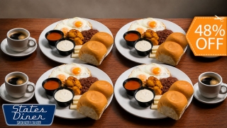 [Image: 4 Desayunos Típicos + 4 Cafés con Refill ¡Disponibles Todo el Día!m]
