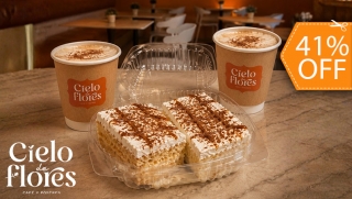 [Image: 2 Porciones de Postre Tres Leches + 2 Capuchinos de 8 Ozm]