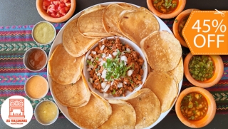 [Image: Taquiza Hasta Para 4 Personas: 12 Tortillas Dobles con Queso Fundido + 1 Lb de Carne a Elección + Acompañamientosm]