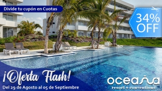 [Image: ¡Flash Sale Oceana! TODO INCLUIDO, Fin de Semana SIN RECARGO ¡Solo 40 Cupones!m]