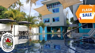 [Image: ¡Flash Sale! Estadía de 1 Noche Hasta Para 2 en Surf City, La Libertad + 2 Desayunos Típicos ¡Solo 33 Cupones!m]
