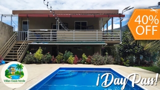 [Image: Day Pass Para 2 en Villa Oasis Verde, Sonsonate + 2 Almuerzos + Merienda + Instalaciones: Piscina, Jardines y Másm]