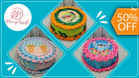 [Image: ¡Paga $32.50 en Lugar de $65 por Pastel Redondo de 40 Porciones con Relleno a Elección + Decoración con Imágenes Impresas en Papel de Arroz Comestible + Accesorios de Dulce!m]