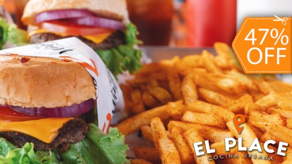 [Image: ¡Paga $11 en Lugar de $20.90 por 2 Hamburguesas a Elección: Clásica de Res o La de Pollo + 2 Ordenes de Papas Fritas + 2 Tés Helados con Refill!m]