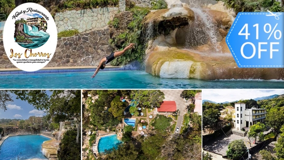 [Image: ¡Paga Q499 en Lugar de Q840 por Estadía para 2 Personas Durante 3 Días y 2 Noches en Hotel Los Chorros + DayPass en Balneario Natural con Piscinas, Cascada Natural, Áreas Recreativas y Más!m]