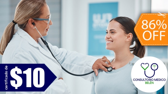 [Image: ¡Paga $10 en Vez de $70 por Consulta Médica Integral, con Atención de Enfermedades Agudas y Crónicas + Diagnóstico Médico + Evaluación de Riesgo Cardiovascular + Evaluación Odontológica + Certificado de $10 en Cualquier Servicio de la Clínica!m]