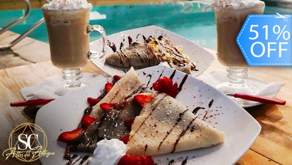 [Image: ¡Paga Q79 en Lugar de Q160 por 2 Crepas con Nutella y Fruta + 2 Chocolates Calientes con Malvaviscos o 2 Cafés Cappuccinos + Media Hora de Billar!m]