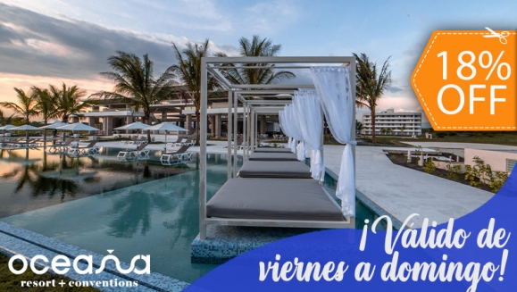 [Image: ¡Oceana Resort  1 Noche TODO INCLUIDO (Viernes a Domingo)! ¡Paga $314.47 en Lugar de $382.39 por Estadía Familiar para 2 Adultos y 2 Niños (De 0 a 5 Años) en Habitación Superior + Impuestos Incluidos!m]