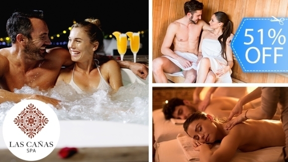 [Image: ¡Paga Q399 en Lugar de Q820 por Día de Spa para 2 con: 30 Minutos de Masaje Relajante + 30 Minutos en Sauna Húmedo o Seco + 30 Minutos de Jacuzzi + Infusión Relajante de Té + Mascarilla de Gel Hidratante + 2 Mimosas + Snacks para Compartir y Más!m]