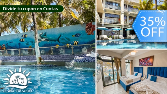 [Image: ¡Tu Escapada al Paraíso Está Aquí! ¡Paga Q819 en Lugar de Q1,260 por Estadía de 2 Días y 1 Noche Hasta Para 4 Personas en Monterrico: Habitación Twin Standard + 2 Desayunos + Piscinas + Playa Privada + Jacuzzi y Más.m]