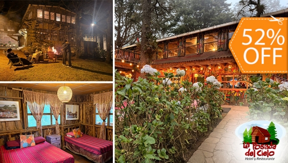 [Image: ¡Vive el Clima Fresco de Montaña! ¡Paga $37 en Lugar de $77 por Estadía de 1 Noche para 4 Personas en Habitación Doble + 2 Desayunos Típicos en Hotel y Restaurante La Posada del Cielo en El Pital, Chalatenango!m]
