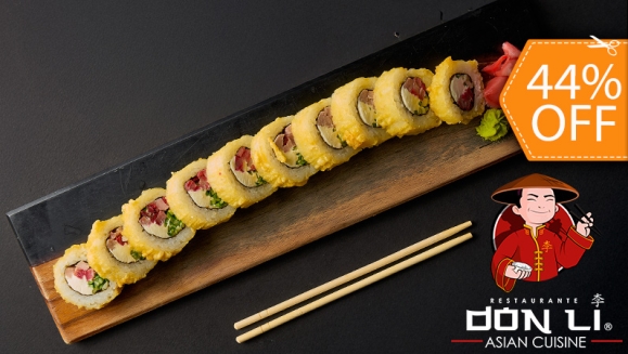 [Image: ¡El Plan se Enrolla Mejor con Don Li! ¡Paga $20 en Lugar de $35.45 Por Menú para 2 con: 2 Sushi Rolls a Elección entre California, Crunchy, Boneless, Crunchy Crab, Honolulu o Char Siu Roll + Orden de Wantán de Pollo + Postre + Pichel de Té Helado!m]