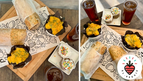 [Image: ¡Una Explosión de Sabor Vegano! ¡Paga $11 en Lugar de $22 por 2 Burritos Veganos + 2 Órdenes de Nachos con Queso + 2 Tés Helados + 2 Cupcakes!m]