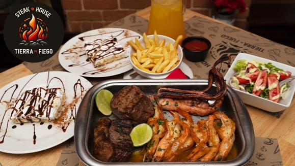 [Image: ¡Nueva Parrillada de Carnes y Mariscos! ¡Paga Q299 en Vez de Q521 por “Maristierra" Familiar Hasta Para 4 Personas con: 1 Lb de Lomito o Puyazo + 1/2 Lb de Camarones + 1/2 Lb de Pulpo + 2 Guarniciones + Pichel de Bebida + 2 Postres!m]