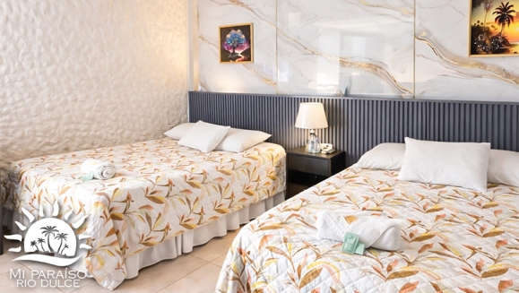 [Image: ¡Paga Q599 en Lugar de Q1,000 por Estadía Para 2 Personas en Río Dulce: Habitación Standard con Cama Matrimonial y A/C + Ducha y Baño Privado + 2 Desayunos + Piscinas + Ingreso a Museo Privado del Hotel!m]