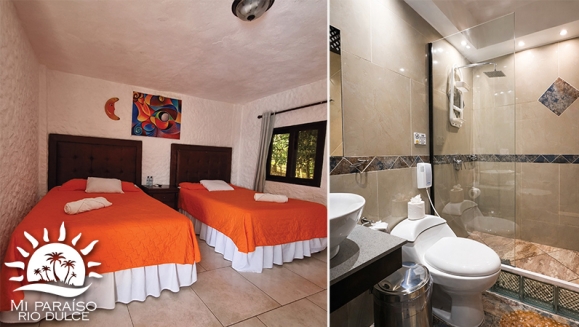 [Image: ¡Paga Q599 en Lugar de Q1,000 por Estadía Para 2 Personas en Río Dulce: Habitación Standard con Cama Matrimonial y A/C + Ducha y Baño Privado + 2 Desayunos + Piscinas + Ingreso a Museo Privado del Hotel!m]