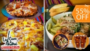 [Image: ¡Paga $14 en Lugar de $30.90 por 2 Platos de Pastas a Elección (Boloñesa, Pollo, Camarones o al Pesto con Pollo) y/o Pizzas a Elección (Hawaiana o Di Manzano) +  Pan con Ajo + 2 Sodas!m]