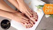 [Image: ¡Paga $12 en Lugar de $46 por Manicure Spa + Pedicure Spa + Esmaltado Permanente OPI o Gelish en Manos y Pies!m]